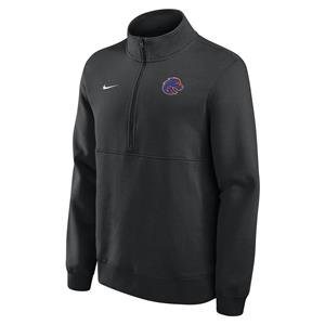Image of BOISE STATE 1/4 ZIP CLUB FLEECE LOGO NIKE -  black