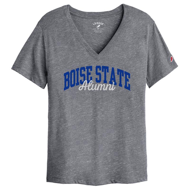 Boise State Women’s V-Neck Alumni Tee, Fall Heather by League Collegiate Wear (SKU 13439965531) Boise State Women’s V-Neck Alumni Tee, Fall Heather by League Collegiate Wear - main view