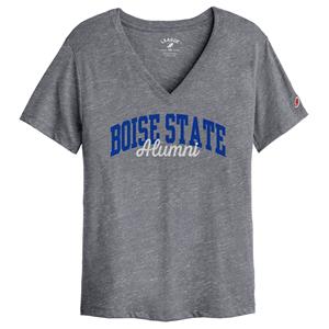 Image of Boise State Women’s V-Neck Alumni Tee, Fall Heather by League Collegiate Wear