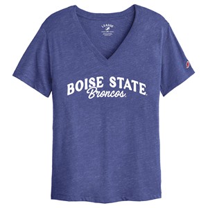 Boise State Women's V-Neck T-Shirt - Arch Over Broncosl by League - main view