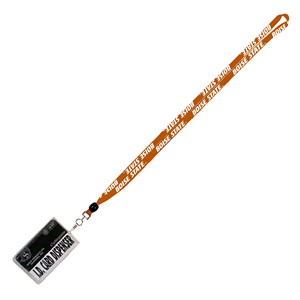 Boise State Lanyard Card Dispenser White Wordmark-Orange - main view