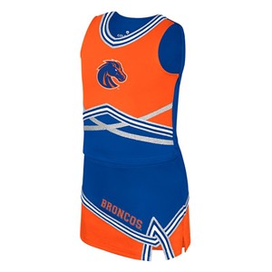 Boise State Girls Cheer Set Two Piece Royal Blue and Orange by Colosseum - main view