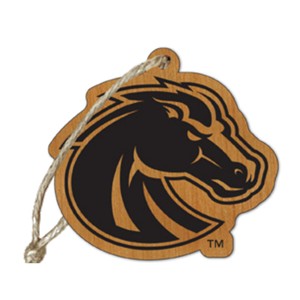 Boise State Ornament - Wood Blackout Logo by Timeless Etchings - main view