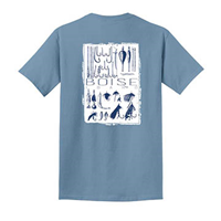 Image of IDAHO TEE FRONT CIRCLE LOGO BACK BOISE ID FISHING -  1