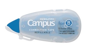 Kokuyo Campus Refillable Correction Tape 5.5 mm x 6 m, Blue - main view