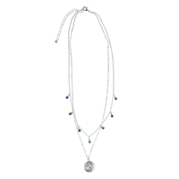 Image of Boise State Necklace 2 Piece Royal Gems/Silver Bronco