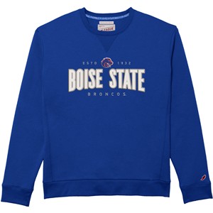 Boise State Crewneck - Est. 1932 Over Broncos Royal Blue by League - main view