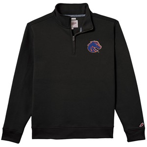 Boise State Quarter Zip - Left Chest Logo by League Collegiate Wear - black (SKU: 13439422531) Boise State Quarter Zip - Left Chest Logo by League Collegiate Wear - black