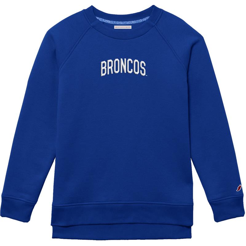Boise State Women’s Crewneck Sweatshirt - Arched Broncos by League Collegiate Wear (SKU 13438821531) Boise State Women’s Crewneck Sweatshirt - Arched Broncos by League Collegiate Wear - main view