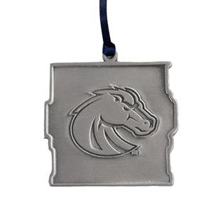 Boise State University Ornament - Mom Wordmark Pewter with Blue Glitter, Logo on Back by RFSJ - 2 (SKU: 13251130539) Boise State University Ornament - Mom Wordmark Pewter with Blue Glitter, Logo on Back by RFSJ - 2