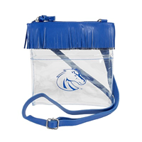 Boise State Clear Purse Crossbody Fringe Top