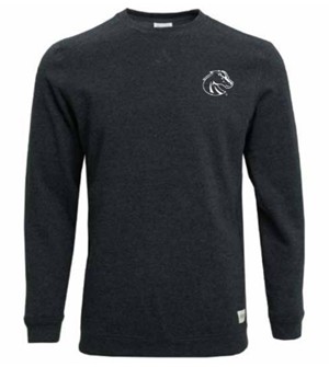 3- Boise State Crewneck Sweatshirt - Recycled Athletic Logo Left Chest, Charcoal by Recover - main view
