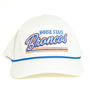 Boise State Cap - Wordmark Over Bold Script Broncos Royal Rope Ivory Corduroy by Legacy Athletic -  2