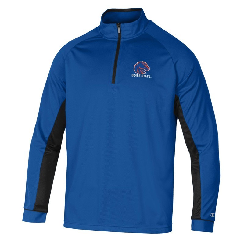 Boise State Men’s 1/4 Zip Pullover - Tipped Athletic Logo by Champion (SKU 13424664656) Boise State Men’s 1/4 Zip Pullover - Tipped Athletic Logo by Champion - main view