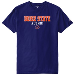 Boise State Alumni T-Shirt - Wordmark Over Bronco Logo by League Collegiate Wear - main view