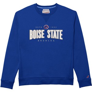 Boise State Crewneck - Est. 1932 Over Broncos Royal Blue by League - main view