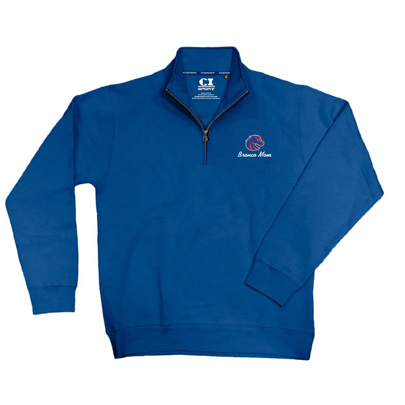 Boise State 1/4 Zip - Mom Logo over Script Royal Blue by CI Sport, Royal Blue (SKU 13443108656) Boise State 1/4 Zip - Mom Logo over Script Royal Blue by CI Sport, Royal Blue - main view