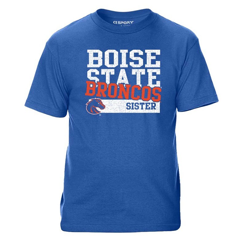 Boise State T-Shirt - Broncos Sister Over Athletic Logo Royal Blue by CI Sport (SKU 13468941656) Boise State T-Shirt - Broncos Sister Over Athletic Logo Royal Blue by CI Sport - main view