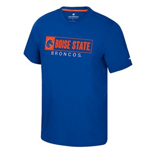 Boise State T-Shirt - Box Logo Over Broncos Royal Blue by Colosseum - main view