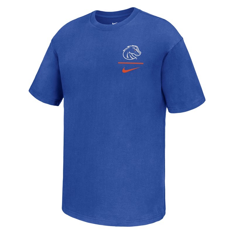 20 - Boise State T-Shirt - Logo Over Line and Swoosh Royal Blue by Nike (SKU 13445805656) 20 - Boise State T-Shirt - Logo Over Line and Swoosh Royal Blue by Nike - main view