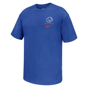 21 - Boise State T-Shirt - Logo Over Line and Swoosh Royal Blue by Nike - main view