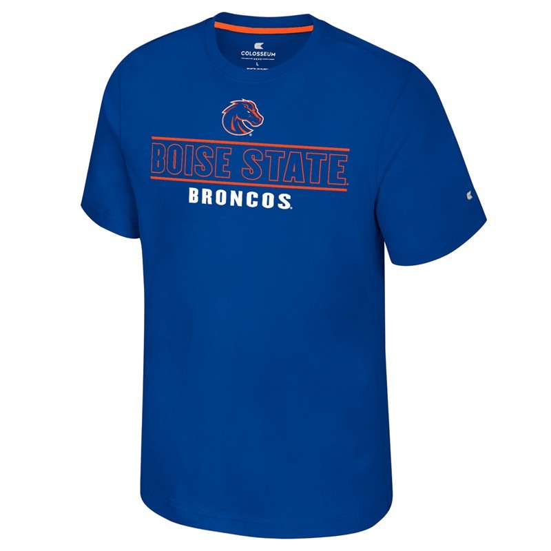 Boise State T-Shirt - Logo Over Wordmark and Broncos by Colosseum (SKU 13457495656) Boise State T-Shirt - Logo Over Wordmark and Broncos by Colosseum - main view