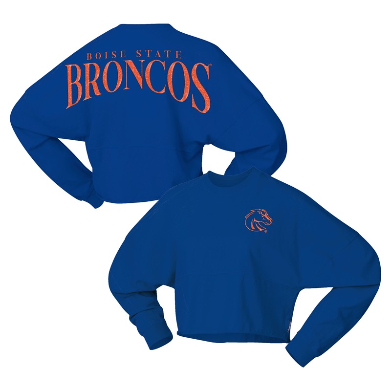 Boise State Women’s Long Sleeve T-Shirt - Bronco Left Chest and Broncos Back by Spirit Jersey (SKU 13495169656) Boise State Women’s Long Sleeve T-Shirt - Bronco Left Chest and Broncos Back by Spirit Jersey - main view