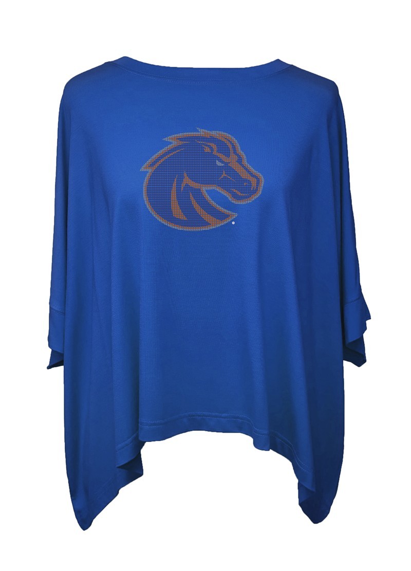 Boise State Women's T-Shirt - Rhinestone Bronco Logo by Flying Colors (SKU 13469740656) Boise State Women's T-Shirt - Rhinestone Bronco Logo by Flying Colors - main view