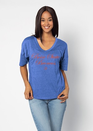 Boise State Women's V-Neck T-Shirt - Script Broncos Logo by Chicka-D - main view