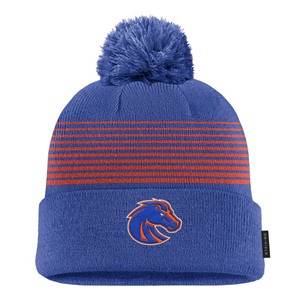22 - Boise State Youth Beanie - Orange Lines Pom by Nike - main view