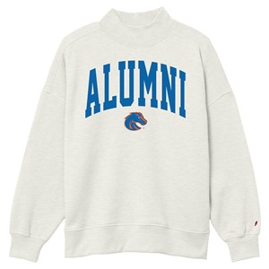 Boise State Women’s Mock Neck Crewneck - Alumni Over Bronco Logo by League Collegiate Wear - main view