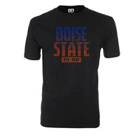 Image of BOISE STATE TEE STRIPED WORDMARK DESIGN EST 1932 VALUE -  black