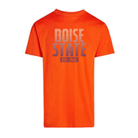 Image of BOISE STATE TEE STRIPED WORDMARK DESIGN EST 1932 VALUE -  orange
