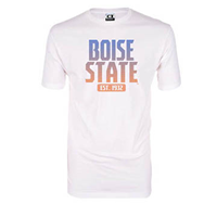 Image of BOISE STATE TEE STRIPED WORDMARK DESIGN EST 1932 VALUE -  white