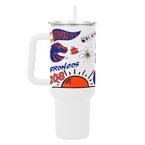 Boise State 40 oz Handle Tumbler - Multi Art White by Logo Brands - main view