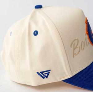 Boise State Cap - Bronco Logo Script Cream and Royal Blue by Woodn Grail - 3 (SKU: 13471880632) Boise State Cap - Bronco Logo Script Cream and Royal Blue by Woodn Grail - 3