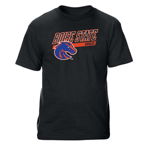 Boise State Tee, Broncos Over Logo and Wordmark (Value) by CI Sport - black (SKU: 13442422525) Boise State Tee, Broncos Over Logo and Wordmark (Value) by CI Sport - black