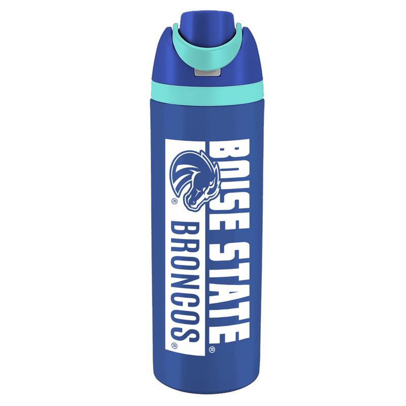 Boise State University Water Bottle - Oahu Flip-Straw, Vertical Wordmark & Athletic Logo by Spirit Products (SKU 13440985545) Boise State University Water Bottle - Oahu Flip-Straw, Vertical Wordmark & Athletic Logo by Spirit Products - main view