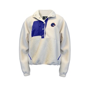 Boise State Women’s Quarter Snap Fleece Jacket - Logo Oatmeal by Summit Sportswear Inc. - main view