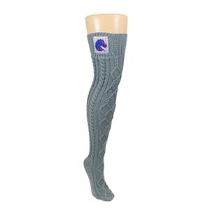 Image of BOISE STATE SOCK CABLE KNIT PATCH LOGO -  gray