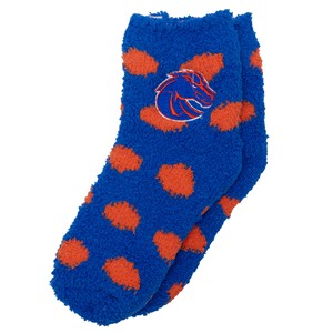Boise State Fuzzy Socks - Dot Pattern by ZooZatz - main view