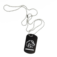 Image of BOISE STATE ENGRAVED DOG TAGS- WORDMARK/BRONCO -  black
