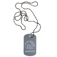 Image of BOISE STATE ENGRAVED DOG TAGS- WORDMARK/BRONCO -  silver