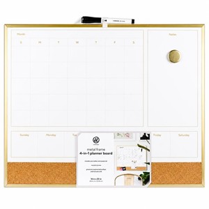 U Brands 4-in-1 Magnetic Dry Erase Combo Planner Board, 16 in x 20 in - main view