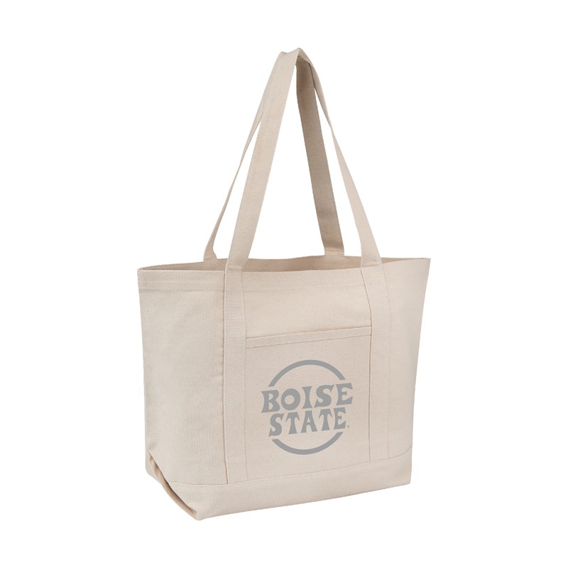 Boise State Tote Bag Recycled Cotton - Circle Logo Canvas by Spirit Products (SKU 13470012545) Boise State Tote Bag Recycled Cotton - Circle Logo Canvas by Spirit Products - main view
