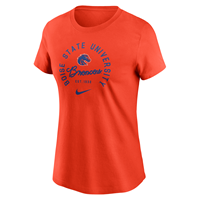 Image of BOISE STATE WOMEN TEE ARCH  BOISE STATE LOGO SCRIPT BRONCOS COTTON -  orange