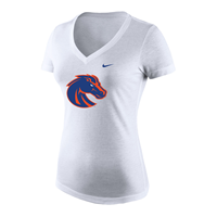 Image of BOISE STATE WOMEN TEE LOGO VNECK TRIBLEND NIKE -  white