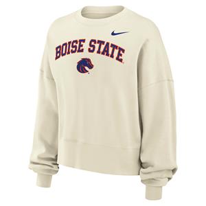 Image of Boise State Women’s Crew Sweatshirt - Phoenix Arch Over Athletic Logo by Nike