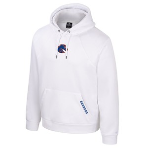 Boise State Hoodie - Small Logo Pocket Broncos White by Colosseum - main view