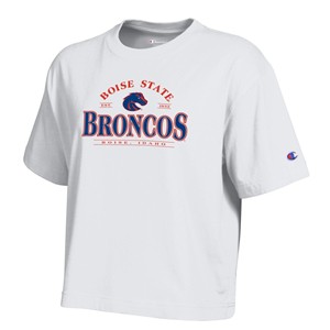Boise State Women’s T-Shirt - Arch Est. Logo Broncos by Champion - main view